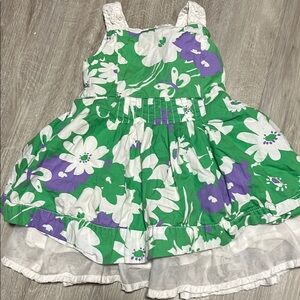 4/$30 Floral Green and Purple Kids Dress
